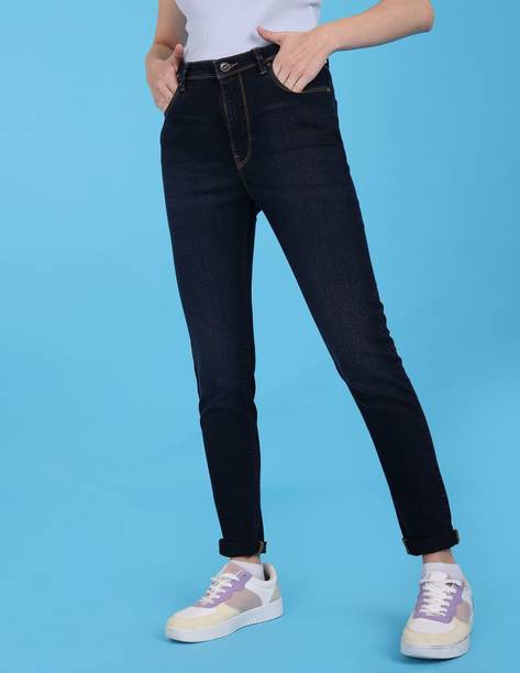 FLYING MACHINE Women Super Skinny High Rise Blue Jeans