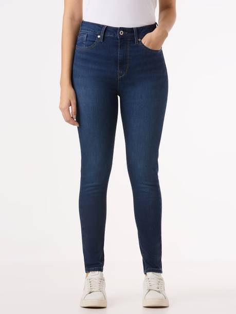 Pepe Jeans Women Skinny High Rise Blue Jeans