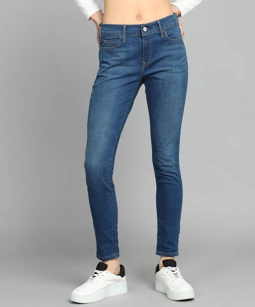 LEVI'S 710 Women Super Skinny Mid Rise Blue Jeans