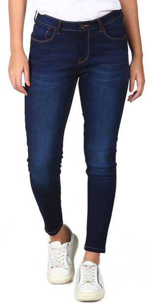 FLYING MACHINE Women Skinny Mid Rise Blue Jeans