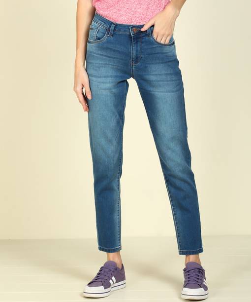 FLYING MACHINE Women Slim Low Rise Light Blue Jeans