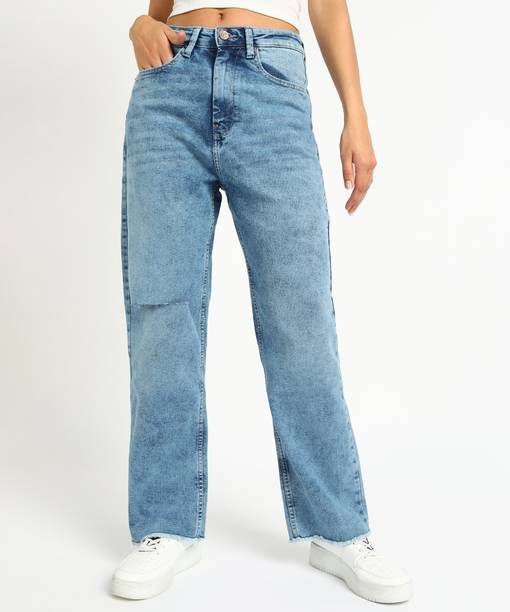 Pepe Jeans Women Straight Fit High Rise Blue Jeans