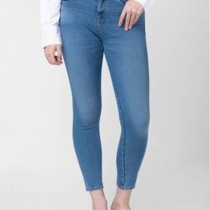 Raraeen Women Super Skinny High Rise Blue Jeans