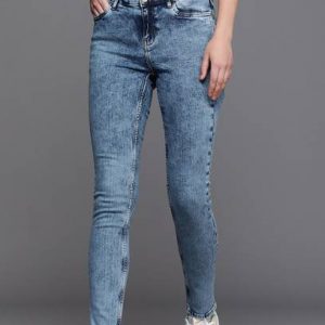 Irivekex Women Slim Mid Rise Blue Jeans