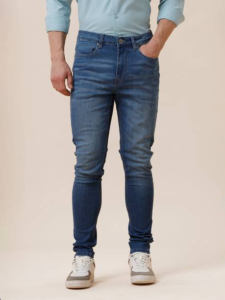 Men Slim Mid Rise Light Blue Jeans