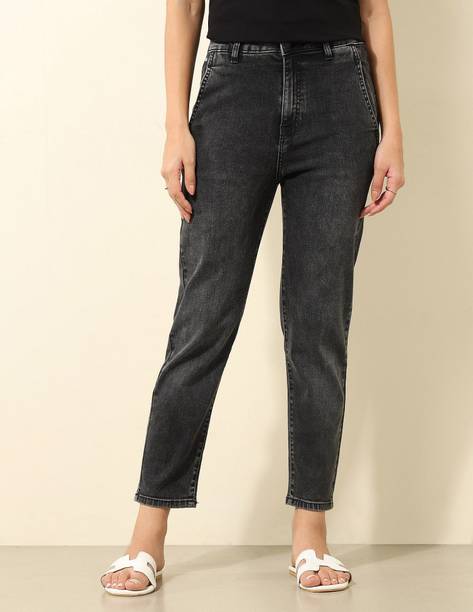 U.S. POLO ASSN. Women Straight Fit High Rise Grey Jeans
