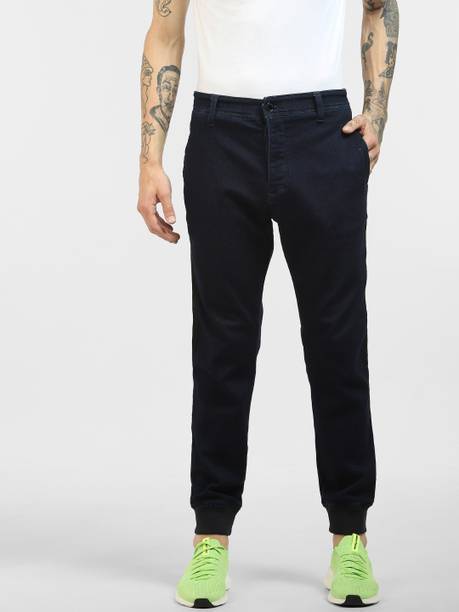 Men Slim Low Rise Blue Jeans