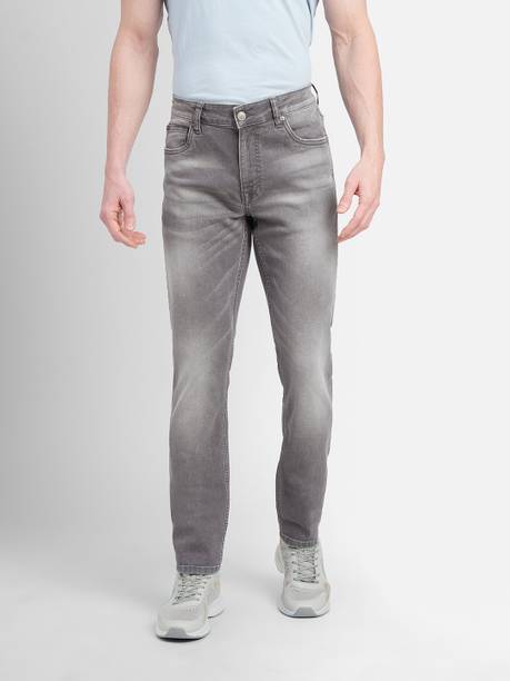Men Skinny Mid Rise Grey Jeans