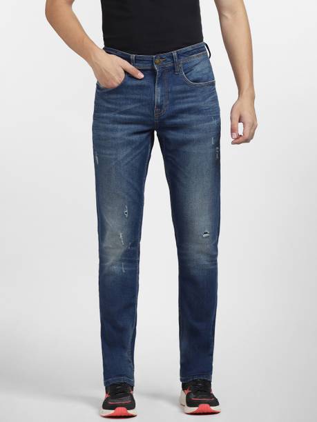 Men Slim Mid Rise Blue Jeans