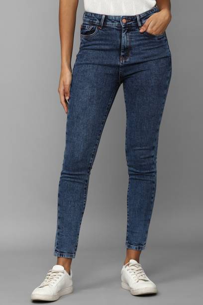 Allen Solly Women Skinny Mid Rise Dark Blue Jeans