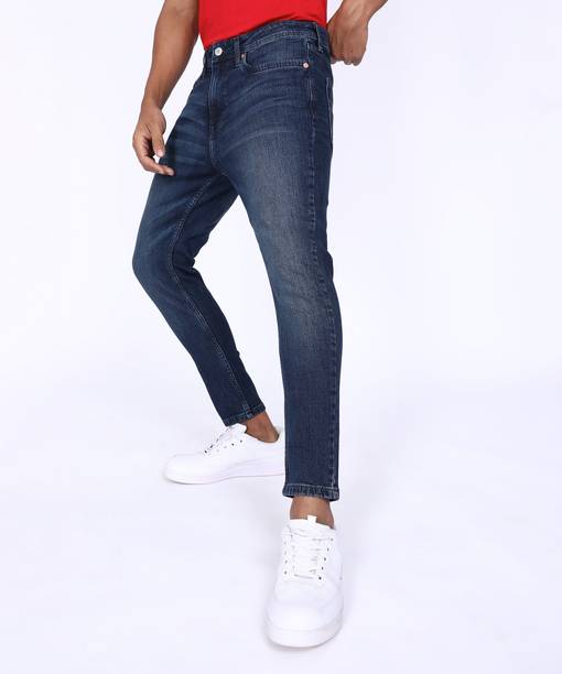 Men Skinny Mid Rise Blue Jeans