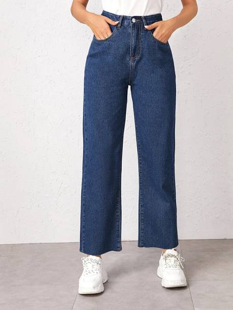 KOTTY Women Regular High Rise Dark Blue Jeans