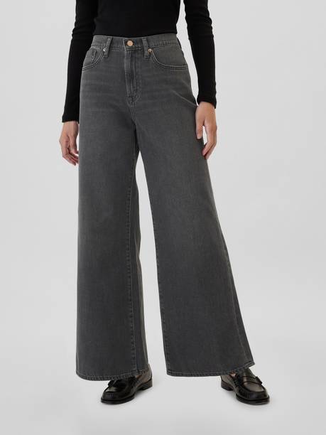 GAP Women Relaxed Fit High Rise Grey Jeans