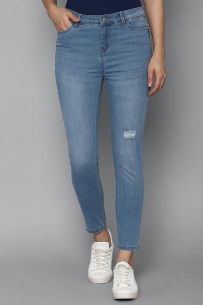 Allen Solly Women Skinny Mid Rise Blue Jeans