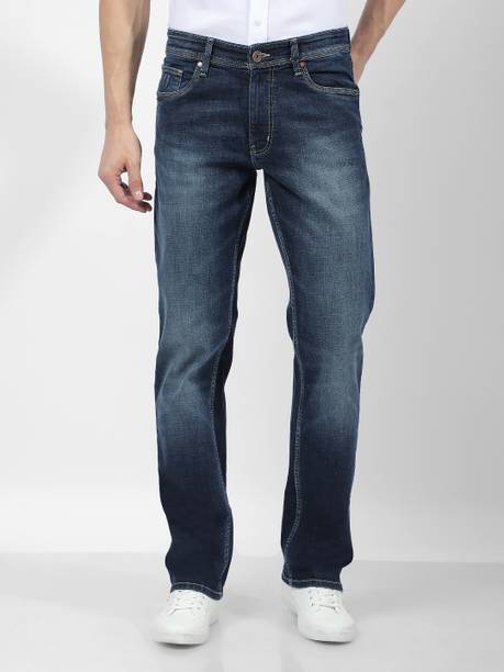 Men Regular Mid Rise Dark Blue Jeans