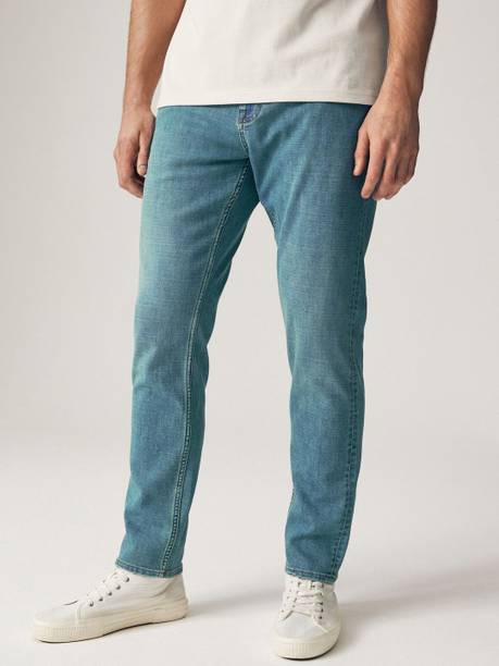 Men Slim Mid Rise Blue Jeans