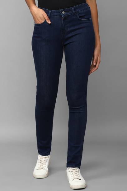 Allen Solly Women Slim Mid Rise Dark Blue Jeans