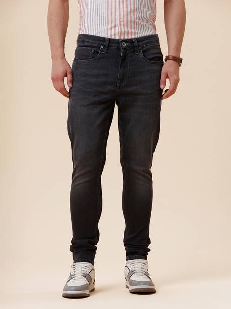 Men Slim Mid Rise Grey Jeans