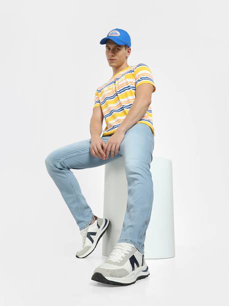 Men Slim Low Rise Blue Jeans