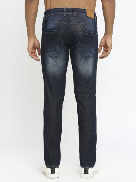 BASICS Men Slim Low Rise Blue Jeans