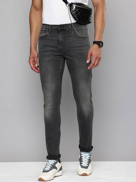 LEVI'S Men Tapered Fit Low Rise Grey Jeans