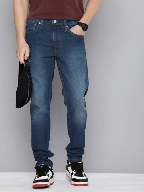 Men Slim Mid Rise Blue Jeans