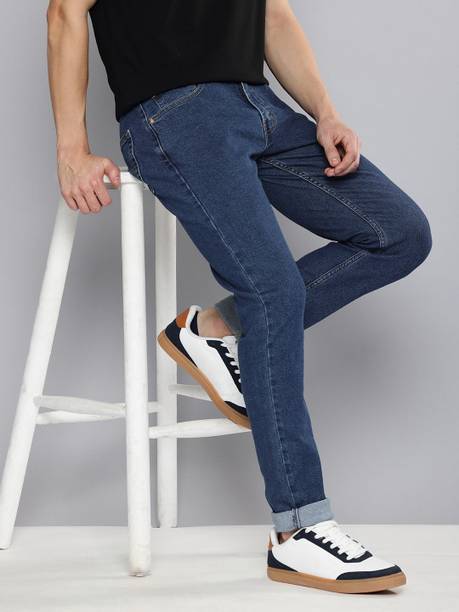 Men Skinny Mid Rise Blue Jeans