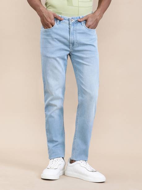 Men Slim Mid Rise Blue Jeans