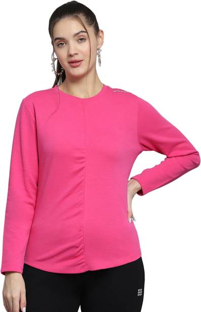 Casual Regular Sleeves Solid Women Pink Top