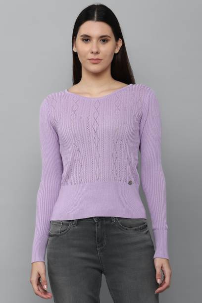 Casual Regular Sleeves Self Design Women Purple Top