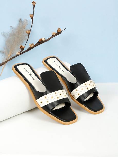 Women Stylish Open Toe Fashionable Beads Strap Flat Slip-On Sandals, Flats Sandal