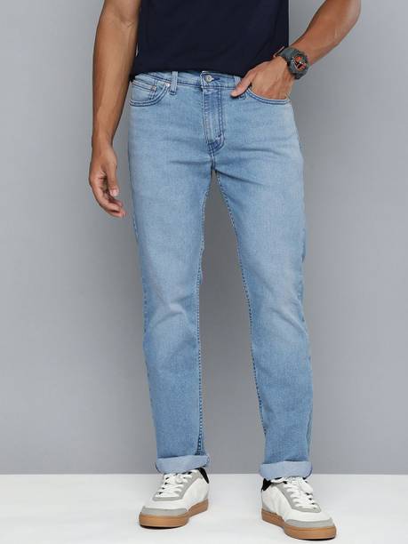 Men Slim Mid Rise Blue Jeans