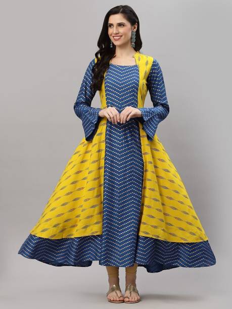 Women Embroidered Viscose Rayon Anarkali Kurta