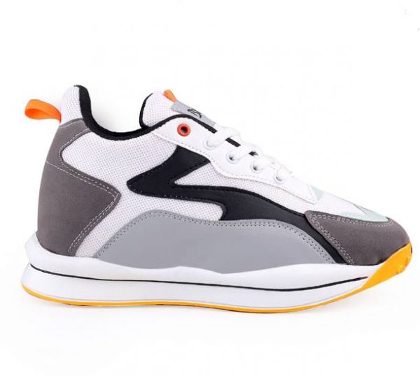 Mens 3 Inch Hidden Height Increasing New Stylish Grey Casual Sports Lace-up shoe Walking Shoes For Men