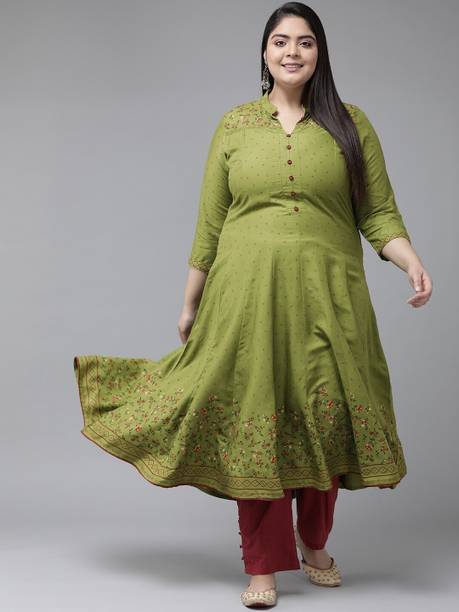 Women Floral Print Viscose Rayon Anarkali Kurta