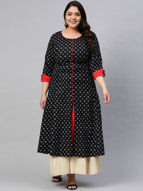 Women Printed Pure Cotton Anarkali Kurta