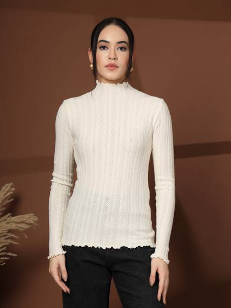 Casual Regular Sleeves Self Design Women Beige Top
