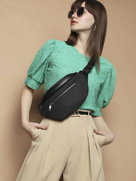 Casual Puff Sleeves Self Design Women Green Top