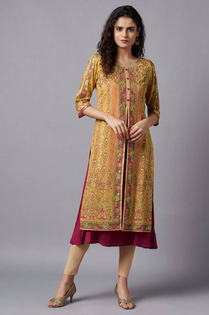 Women Printed Polyester Straight Kurta