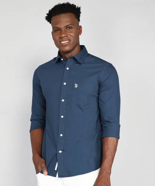 Men Tailored Fit Solid Spread Collar Casual Shirt