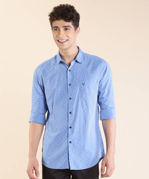 Men Slim Fit Printed Spread Collar Casual Shirt