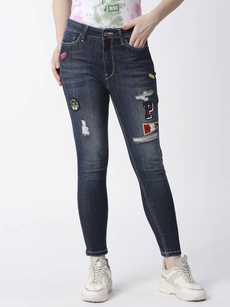 Pepe Jeans Women Skinny High Rise Blue Jeans