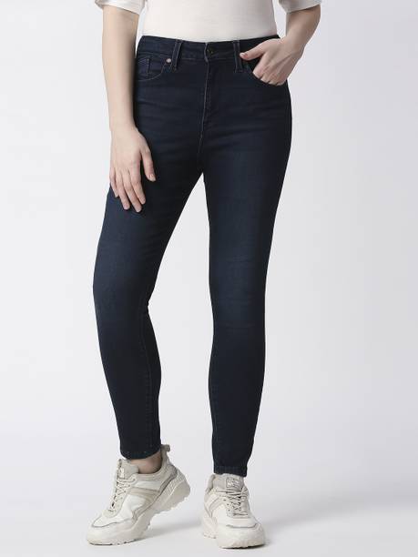 Women Skinny High Rise Blue Jeans