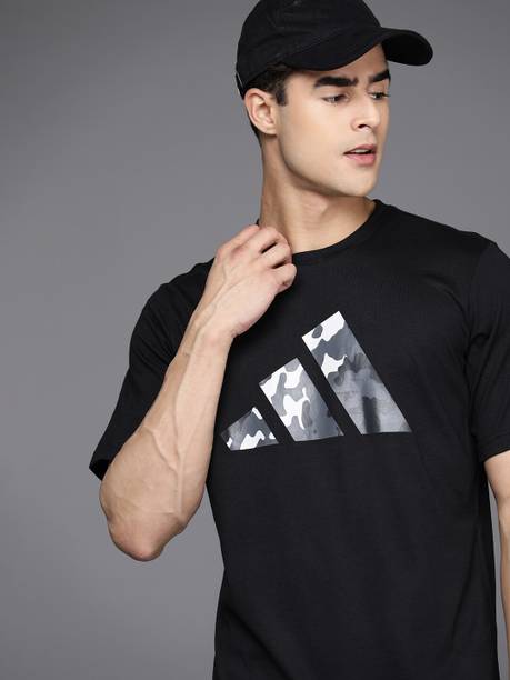 TR-ES+ BL LOG T Men Printed Crew Neck Pure Cotton Black...