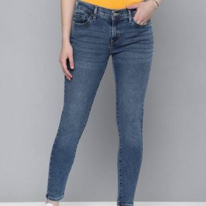 LEVI'S 710 Women Super Skinny Mid Rise Blue Jeans