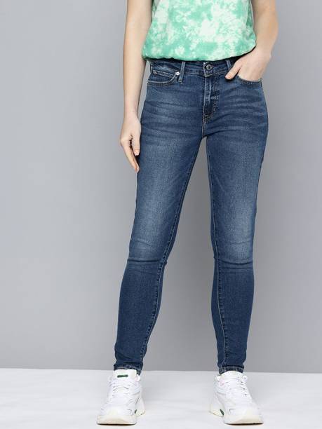 LEVI'S 711 Women Skinny Mid Rise Blue Jeans