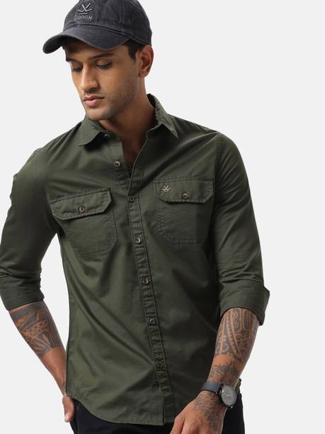 Men Regular Fit Solid Casual Shirt
