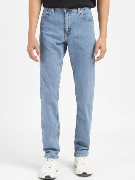 Men Tapered Fit Mid Rise Blue Jeans