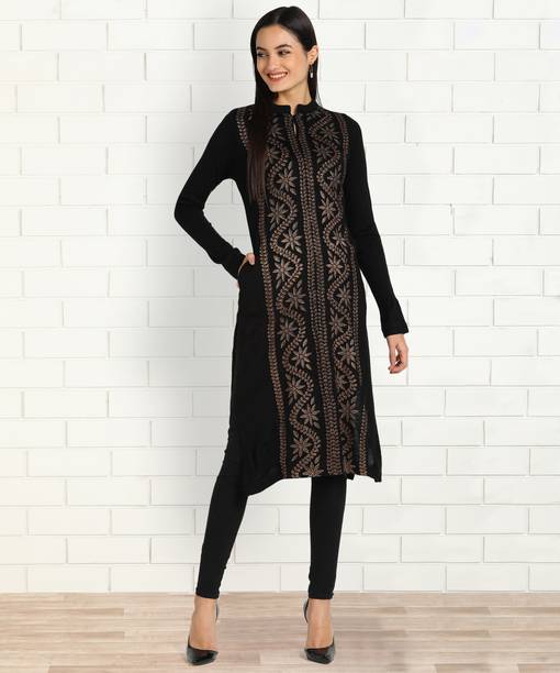 Floral Print Women Straight Kurta