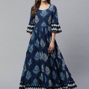 Women Printed Pure Cotton Anarkali Kurta
